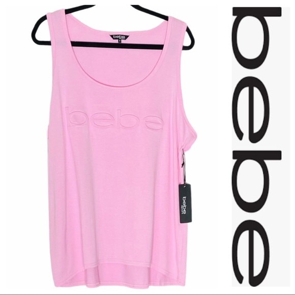 bebe Tops - Brand New! Bebe Pink Lilac Embossed Logo Tank Top